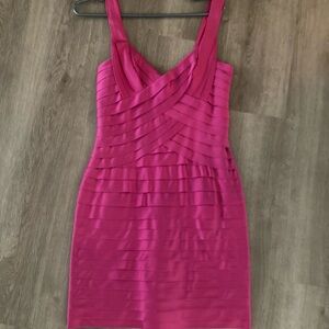 Pink BCBG dress.  Tight fit, never worn.  Size 6.